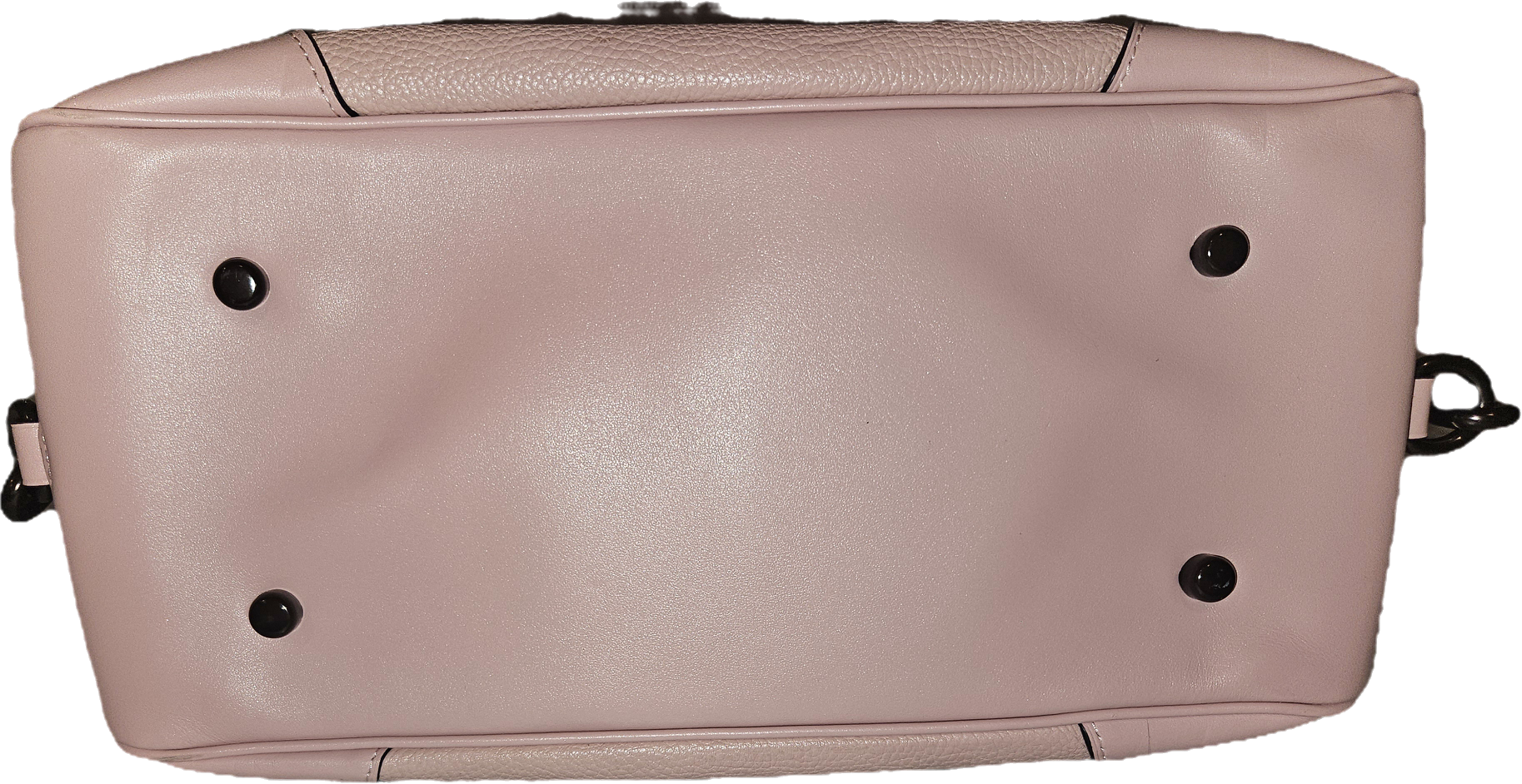 Coach Signature Dusty Pink Pebbled Leather Satchel Gunmetal Hardware