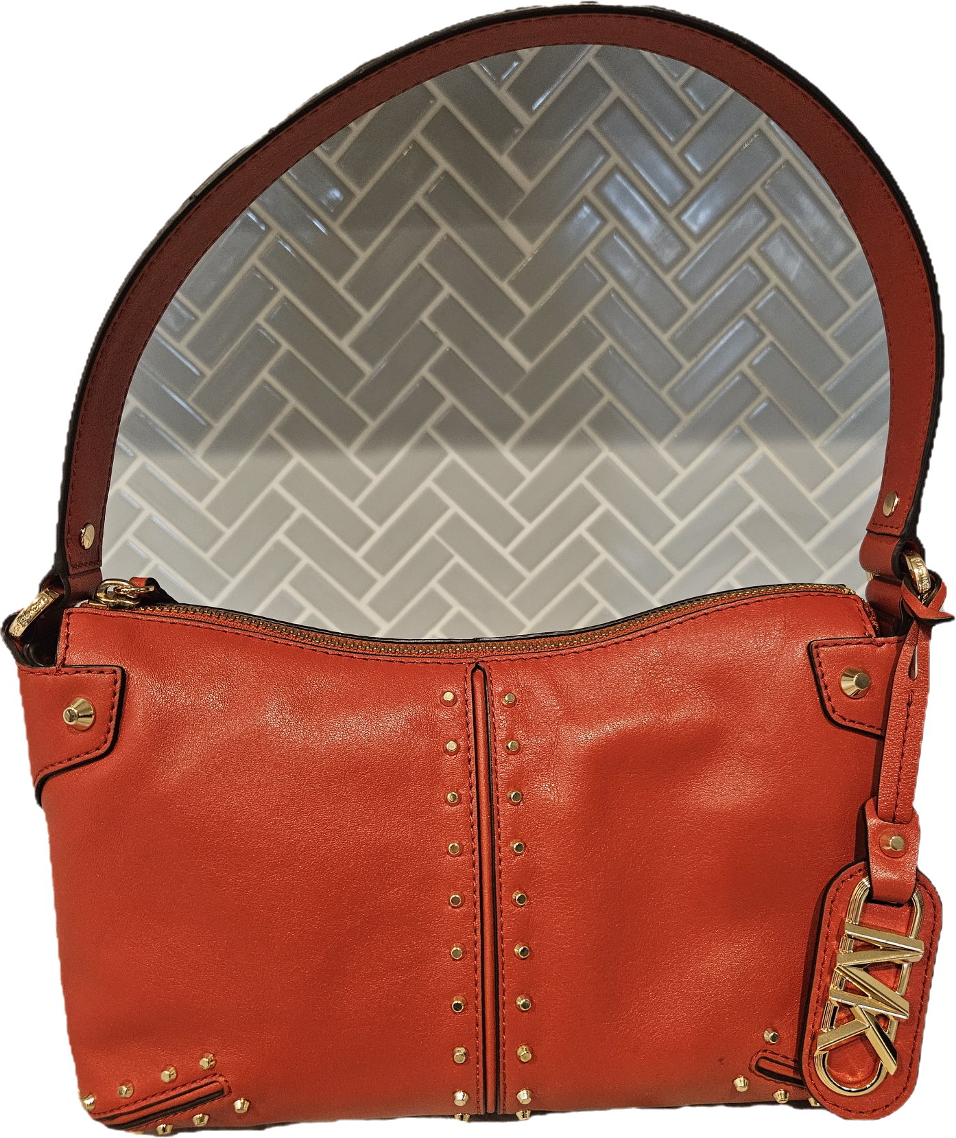Michael Kors Astor Large Studded Leather Shoulder Bag
